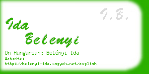 ida belenyi business card